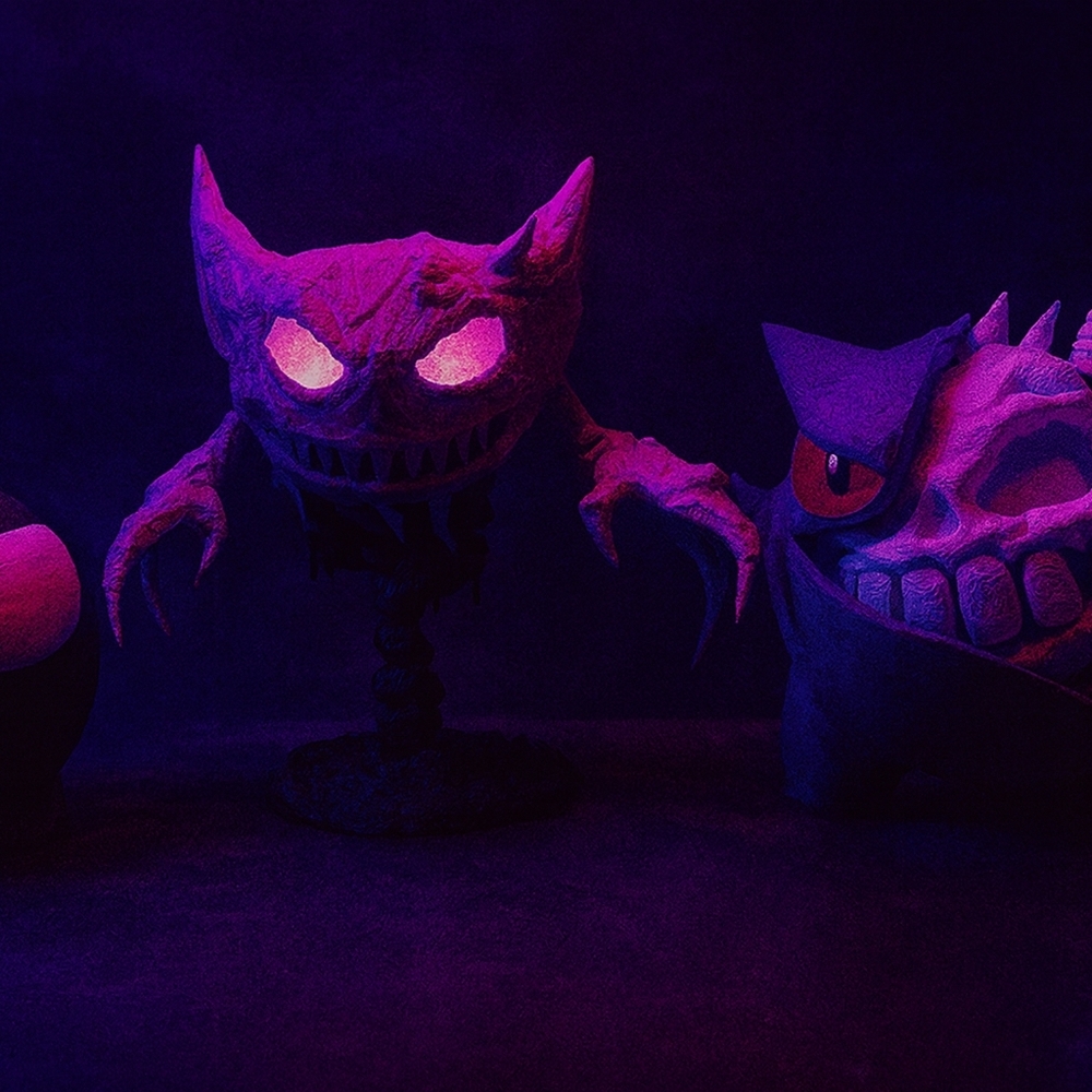 Gastly, Zombie Gengar & Zombie Haunter Big Figures -  Purple Zombie Pokémon